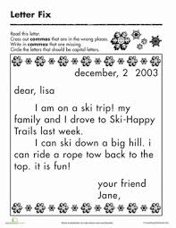 Fix The Letter Commas And Capitalization Worksheet Education Com Capitalization Worksheets First Grade Writing Teaching Writing
