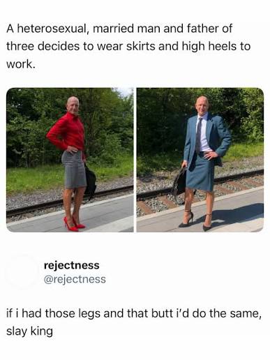 life's too short to dress for other people mark bryan, an american robotics  engineer living in germany, has attracted millions of followers by  regularly wearing skirts and high heels while arguing that