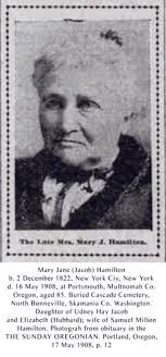Mary Jane Jacob Hamilton (1822-1908)
