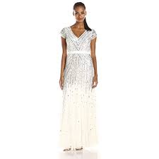 These adrianna papell wedding gowns are a must for your bridal or wedding gowns, and you can find them online in a variety of colors, styles, and prices. Women S Long Beaded V Neck Dress With Cap Sleeves And Waistband For More Information Vi Chic Lace Dress Wedding Dresses Under 500 Formal Dresses For Women