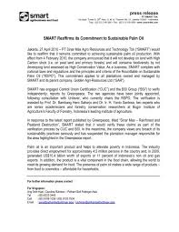 Industry liason manager (microsoft) adi sarman bin abu seman. Smart Reaffirms Its Commitment To Sustainable Palm Oil