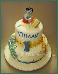 Birthday Cake For Baby Boy 1 Year India Krishna Theme Cake First Birthday Cakes Creative Birthday Cakes 1st Birthday Cakes