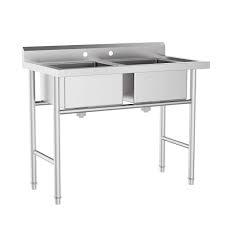 This one is the best the basin features the large bowl size with the laundry tub faucet. Salonmore Commercial Freestanding Sink Stainless Steel Utility Sink For Workshop Laundry Room 2 Compartment Walmart Com Walmart Com