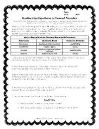 Practice Worksheet Counting Atoms In Chemical Formulas Teks 8 5d Practices Worksheets Counting Atoms Teks