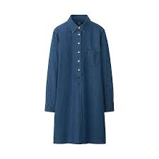 women denim long sleeve dress 衣類 デニムワンピース ドレスシャツ