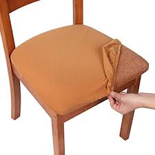 It has a form fit stretch that will contour itself to the shape of your chair. Buy Smiry Seat Covers For Dining Room Chairs Stretch Jacquard Dining Room Chair Seat Covers Set Of 4 Camel Online In Turkey B07hrh4hdf