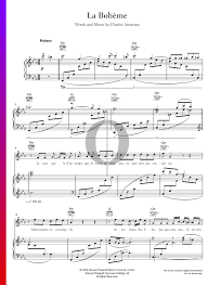 La Boheme Aznavour Sheet Music Epic Sheet Music