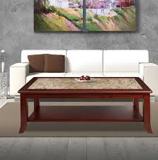 Claude Natural Marble Top Wood Coffee Table Coffee Table Cherry Wood Coffee Table Marble Coffee Table
