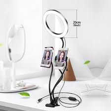 8 Inch 20cm Anchor Beauty Live Streaming Desk Ring Light With Strong Mouth Clip For Mobile