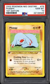 The 1st edition print run would typically be very limited, and once sold out, would no longer be available for sale. Phanpy 76 105 1st Edition Neo Destiny Set Pokemon Card Near Mint Pokemon Individual Cards Pokemon Trading Card Game
