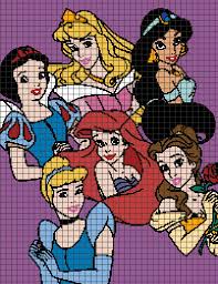 Disney Princesses Chart Graph And Row By Row Written