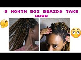 #newgrowth #protectivestylehey loves!i'm back home so i finally get to take these braids out! What Wearing Box Braids For 3 Months Did To My Hair
