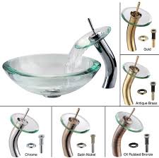 17 inch clear glass vessel sink