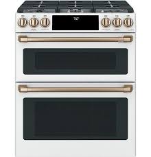 Cafe 6 7 Cu Ft Slide In Double Oven Gas Convection Range Matte White Cgs750p4mw2 Best Buy Double Oven Electric Range Electric Double Oven Gas Range Double Oven