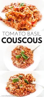 Healthy One Pan Couscous With Garlic Tomato And Basil Homemade Mastery Recipe Couscous Recipes Easy Healthy Lunch Recipes Basil Recipes
