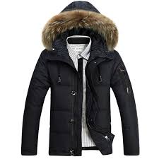 Mens Winter Outdoor Thick Warm Solid Color Fur Collar Duck Down Jacket Hooded Coat 4 Color At Banggood Trenckot Mont
