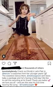 Apparently Melissa sent this little boy dancer a bunch of Kenzie and  Maddie's costumes! So cute! : rdancemoms