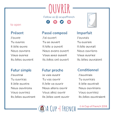 French Verb Ouvrir French Verbs French For Beginners French Grammar