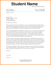 Example Of Application Letter For Students Cover Letter For High School Student First Job High Schoo Letter Example High School Students Writing A Cover Letter