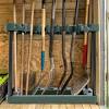 Simple garden tool rack if you need a place to store your rake, shovel, and other implements of home ownership you could of course buy a commercial solution but two boards, a saw, and a bit of free time will yield a surprisingly effective tool rack at almost no charge if you already have a saw. 3