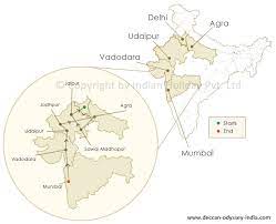 Delhi To Mumbai Train Route Map Route Map Of The Deccan Odyssey Train Tour