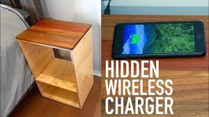 I started with a block of walnut which was 1/2 thick, 12 long, and just a little narrower in width than the phone itself (about 2 5/8). How To Make A Table With Hidden Wireless Charging Youtube