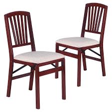 Stakmore Slat Back Upholstered Folding Chair Set Of 2 Folding Dining Chairs Folding Chair Wood Folding Chair