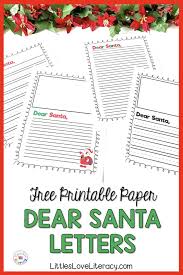 Free Dear Santa Writing Paper Santa Writing Letter Template For Kids Writing Paper