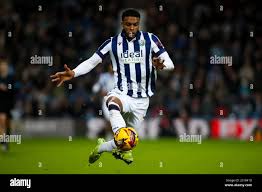 Darnell Furlong of West Bromwich Albion dribbles with the ...