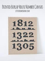 Painted Burlap House Number Canvas Painting Burlap Burlap Art Burlap