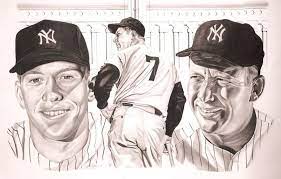 Original Artwork By Bill Lopa Mickey Mantle Pencil Drawing Sports Art Mickey Mantle Artwork