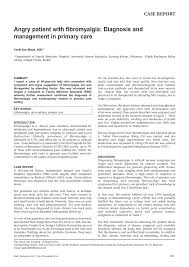 Klinik kesihatan bingkor, keningau, sabah (january to august 2018). Pdf Angry Patient With Fibromyalgia Diagnosis And Management In Primary Care