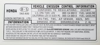 Acura Auto Data Label