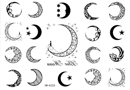 Full moon tattoos carry the symbolic meanings of the height of power, completion, achieving clarity, and realizing one's desires. Moon Tattoo Stickers 19style Totem Temporary Tattoos Star Tattoo Stickers Buy Online In United Arab Emirates At Desertcart 15929342