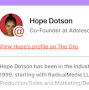 Profile Picture of Hope Dotson - Co-Founder at Adolescent - The Orgon Google