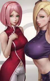 Hot Sakura & Ino together 2K wallpaper download
