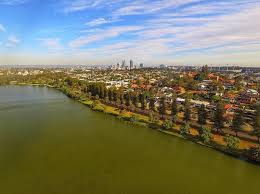 An Aerial Photo Over Lake Monger Looking Back At The Perth City Skyline Aerialphotography Perth Australia Urbanphotograph Aerial Photo City Skyline Aerial