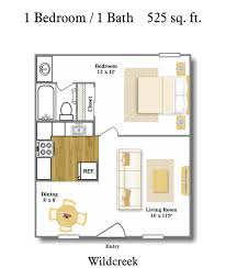 Spacious floor plans studio, one bedroom & two bedroom apartment homes spacious floor plans. Floor Plans Pricing 1 2 Bedrooms Wildcreek Apartments