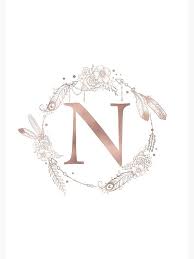 Stylish images of letter n. Letter N Rose Gold Pink Initial Monogram Spiral Notebook By Naturemagick Rose Gold Pink Monogram Wallpaper Stylish Alphabets