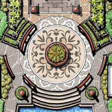 Round Plant Box Rotunda Paving Colonnade Entry Entry Planter Landscape Architecture Design Garden Design Plans Landscape Design Drawings