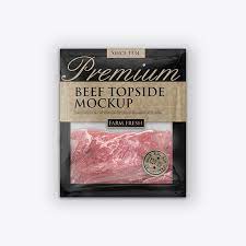 Download Packreate Beef Topside Meat Vacuum Bag Packaging Mockup