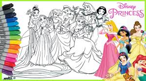 I love to color and truly believe tha. Mewarnai Princess Disney Coloring Page Ariel Snow White Belle Aurora Cinderella Tiana Rapunzel Youtube