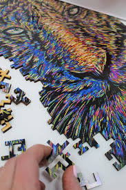 A guaranteed challenge for adults, our fine art puzzles will entertain even the most experienced puzzlers for hours on end. Colorful Challenging Tiger Wooden Jigsaw Puzzle For Adults Etsy Wooden Jigsaw Puzzles Wooden Jigsaw Unique Puzzles