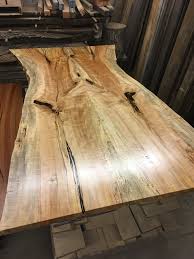 5 Wide Book Matched Maple Dining Room Table Top Live Edge Natural Slab Hand Scraped Planed Finished Wunderwoods Wunderwoods