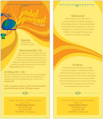 Global Gourmetthis Was A Pro Bono Project For The Kentucky Refugee Ministries It S An International Celeb Rack Cards Design Rack Card Card Designs Inspiration