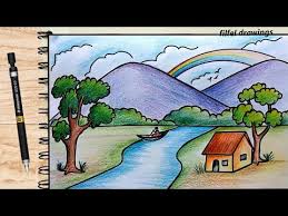 Easy Drawing Pencil Drawing Scenery Painting Landscape Drawing Easy Nature Drawing Youtube Its pure beauty and splendor doesn't leave anyone indifferent.