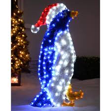 Large outdoor christmas wall decorations. 1 M Large Penguin Led Rope Lights And Tinsel Silhouette Outdoor Garden We R Christmas