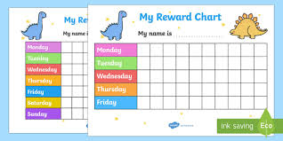 Free Dinosaur Reward Chart Primary Resources