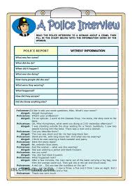 A Police Interview Past Continuous English Lessons Learn English Reading Comprehension Worksheets