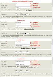 Depan  middle initial : Isi Nama First Name Middle Name Dan Last Name Aretu